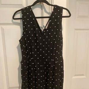 Loft black and white polka dot romper, size 2